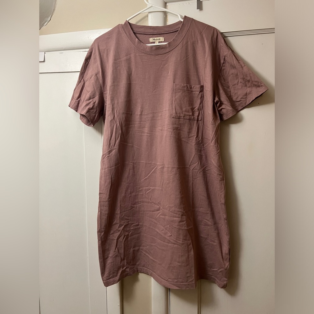 Madewell Pink Raglan Shirt Dress